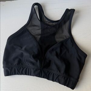 Onzie Black High-Neck Mesh Trim Sports Bra